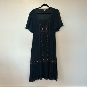 Blue embroidered dress